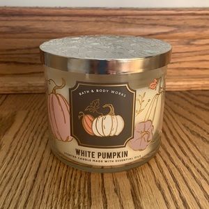 Bath and Body Works candle: White Pumpkin